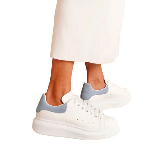 ALEXANDER MCQUEEN Wmns Oversized Sneaker "White Dream Blue' Size 35 - Picture 2 of 10